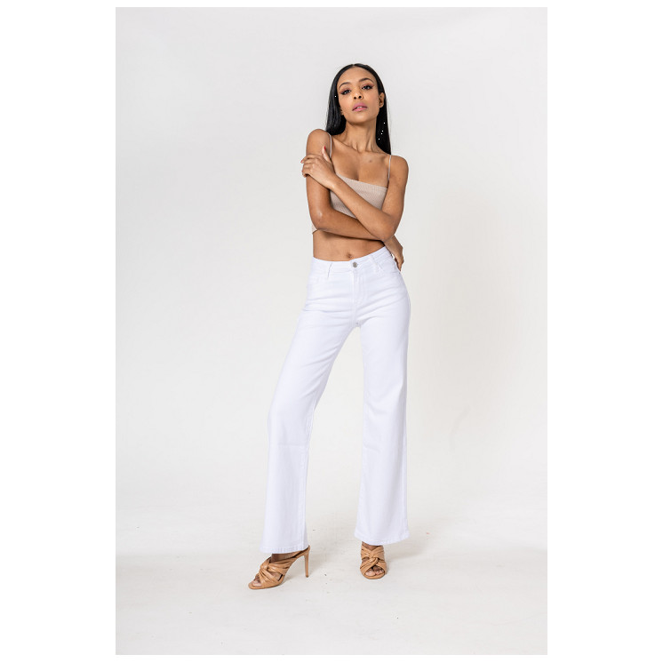 Pantalon évasé en coton