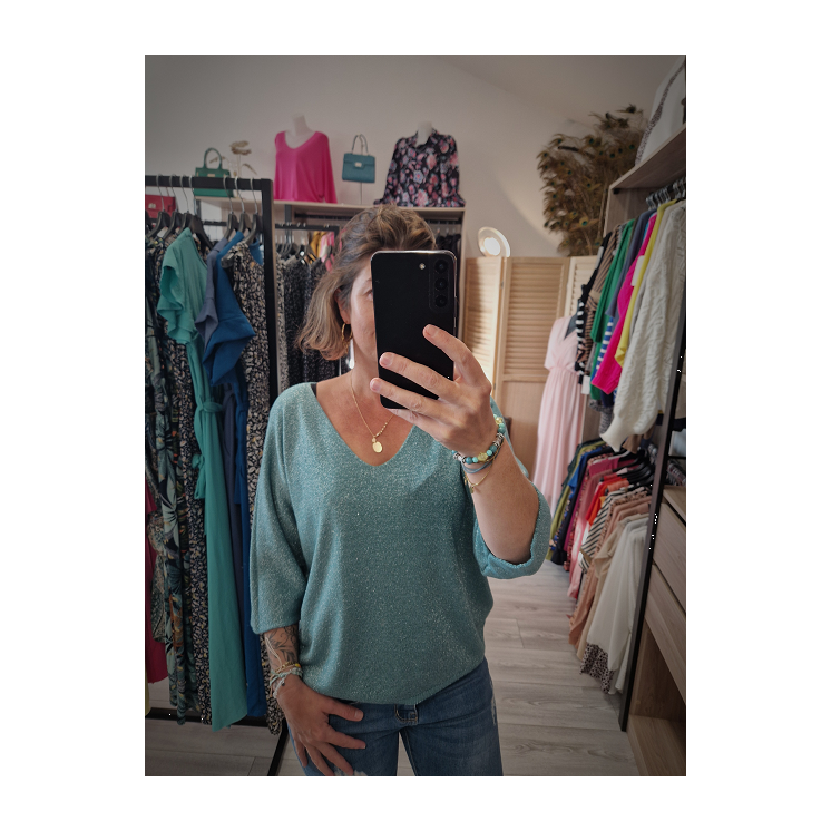 Pull fine maille, pailleté