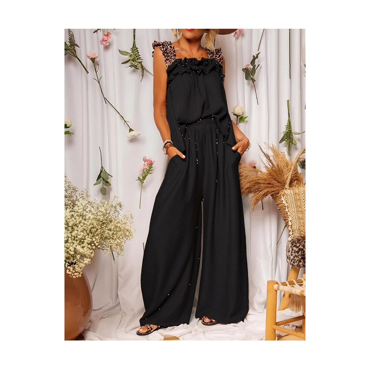 Ensemble top à bretelles léopard et pantalon
