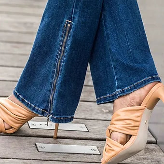 Jean évasé bootcut avec zip