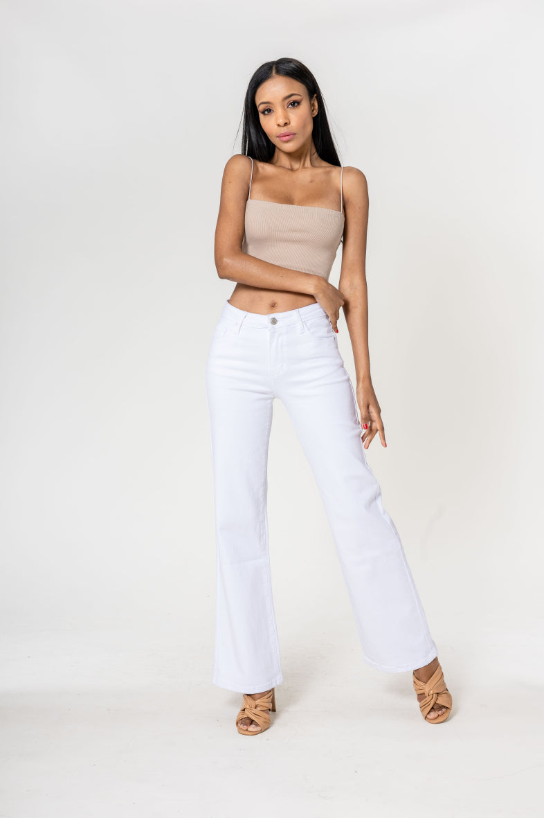 Pantalon évasé en coton