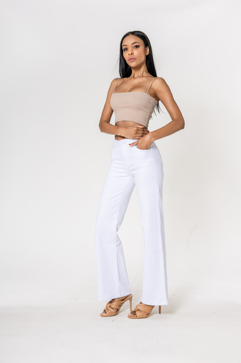 Pantalon évasé en coton