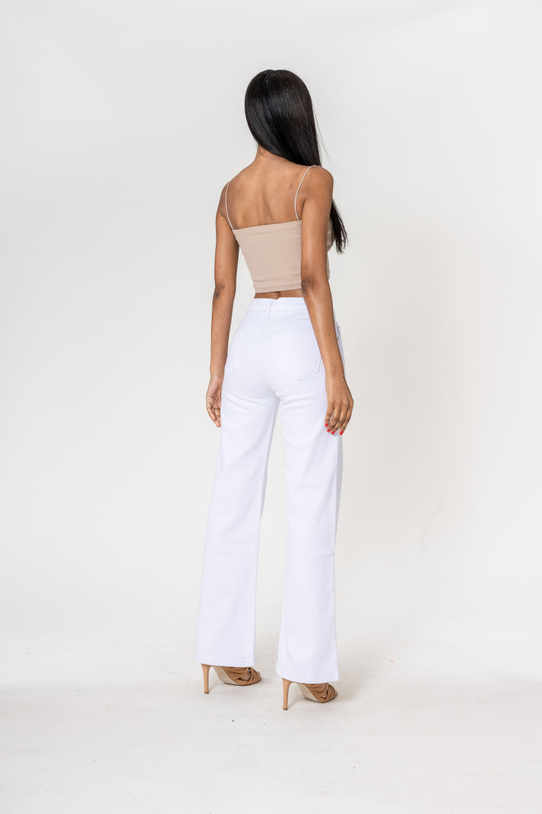 Pantalon évasé en coton